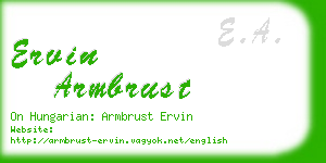 ervin armbrust business card